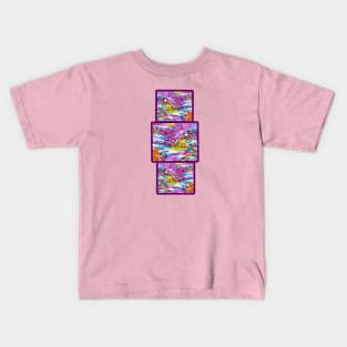 Multi colored wave inspired design Kids T-Shirt